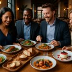 Cozy restaurant interior in Guelph with wooden tables and chairs